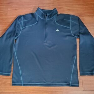 VINTAGE ADIDAS CLIMA365 MEN'S SIZE XL 1/4 ZIP TRACK BLUE JACKET